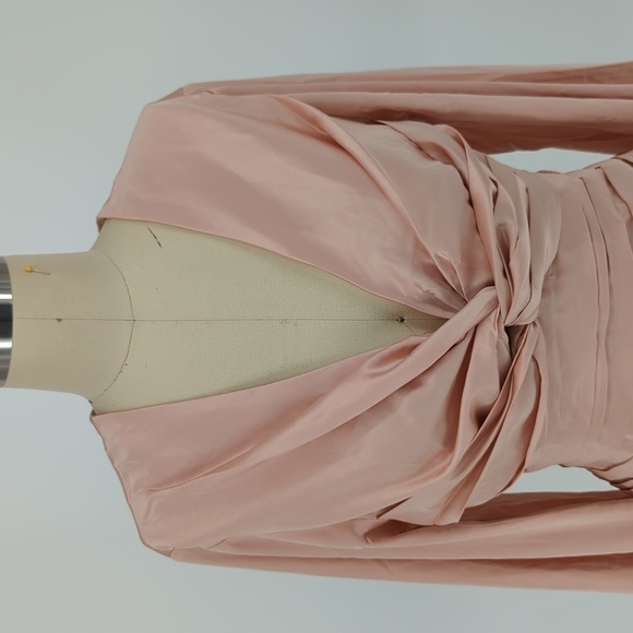 Express Satin Twist Blouse Top Pink M coquette girl preppy party parisian - Picture 3 of 10